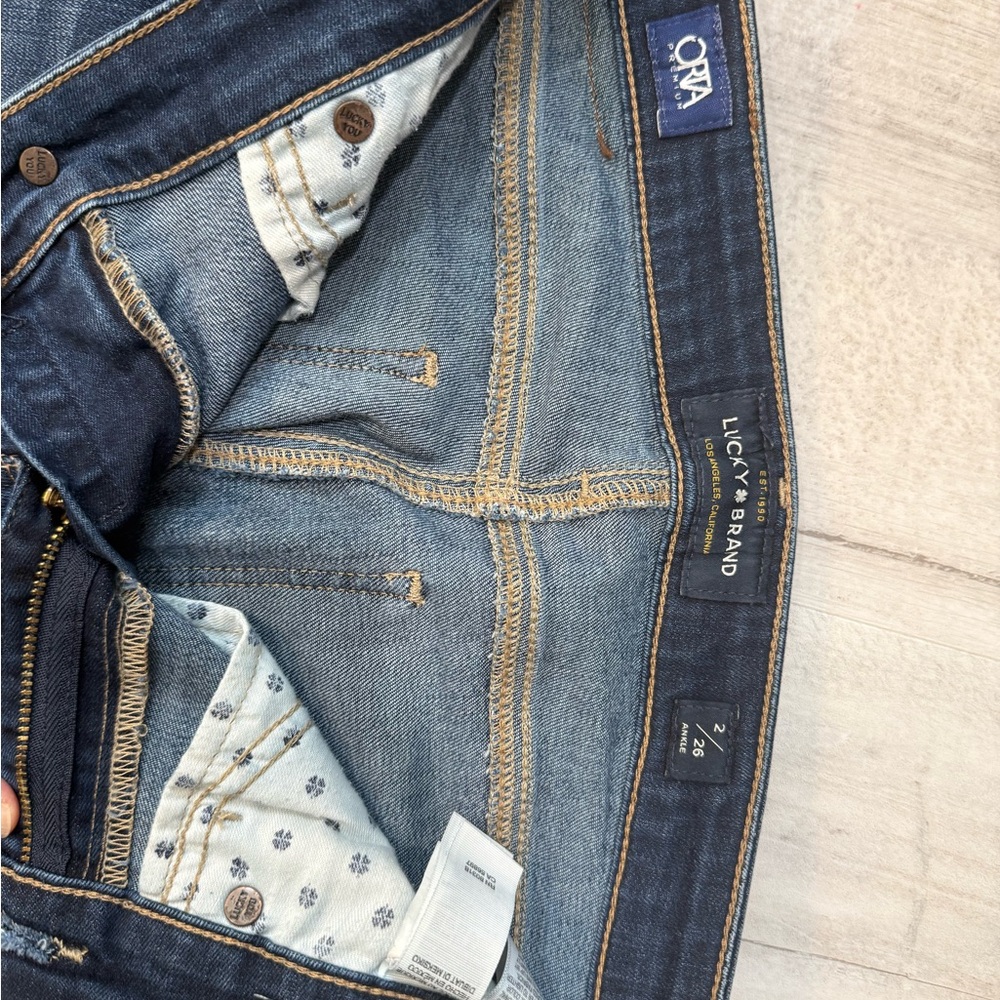 Lucky Brand Dark Blue Distressed Skinny Jeans - Picture 3 of 3